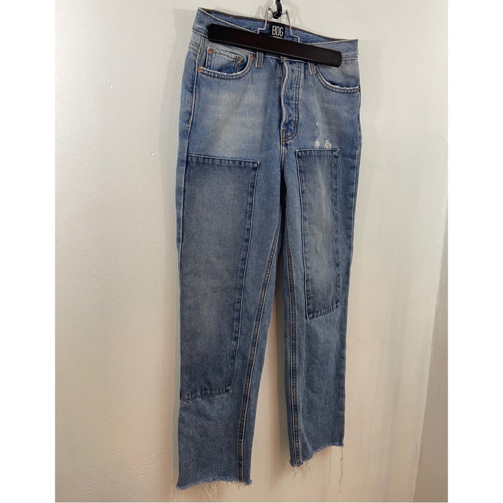 Urban Outfitters BDG Slim Straight  High Rise Patchwork Jeans  100% Cotton 26